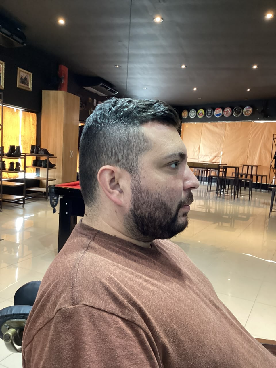 Antes do corte visagista na Canovelli Studio, barbearia em Sorocaba